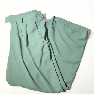 A new day Green Wide-Leg Elastic Waist Pants With Pleated Front size 12